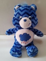 Care Bears Grumpy Bear Blue Chevron Striped Teddy Bear 2016 Soft 9&quot; Plush  - £13.11 GBP