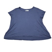 Emma Shirt Womens 3X Blue Cap Sleeve Crew Neck Pullover Casual T Shirt - $18.69