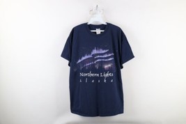 Vintage 90s Streetwear Mens Large Faded Spell Out Northern Lights Alaska T-Shirt - £34.42 GBP