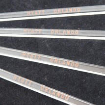 Hyatt Hotel Orlando Clear Swizzle Stick Stirer Set of 4 Red Letters Drin... - £7.70 GBP