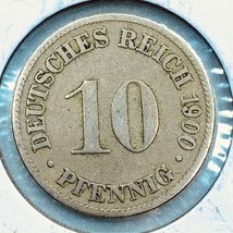 1900 D German Empire 10 Pfennig Coin - £6.65 GBP