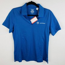 Cutter &amp; Buck CB Dry Tec Womens Medium M Blue Polo Shirt Shell Rotella New - £15.03 GBP