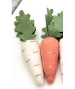 Stuffed Fabric Carrot Orange &amp; White  Primitive Easter Spring Decor 9 inch - $9.95