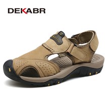 Mens Sandals Leather Summer  New Beach Men Wading Water Sandals Breathable Slipp - £47.02 GBP