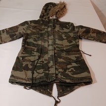 Rue 21 Women's Green Camouflage Cotton Full Zip Pockets Hoodie Jacket Size Small image 11