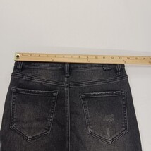 Risen Jeans Los Angeles RDS1222 Women's Black Distressed Denim Fray Skirt Small image 9