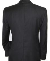 Mens Wool Cashmere Black Stripe Business Suit Giorgio Cosani Two Button 910 image 3
