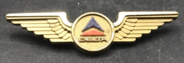 Delta Airlines Plastic Wings Badge Pin Pilot 2 5/8&quot; Long Gold Tone - £6.86 GBP