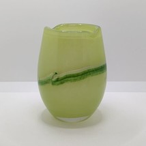 Cased Green Aventurine Vase, Vintage Glass, Handmade - £22.02 GBP