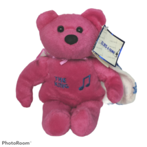 Elvis-A-Rama The King Pink Teddy Bear Cape Stars Plush Stuffed Animal 8&quot; - £15.82 GBP