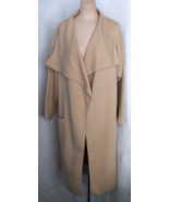 MAGASCHONI Open Front Duster Cardigan Soft Sweater Long Sleeve Camel Col... - $20.36 CAD