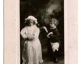 To My Dear Valentine Real Photo Postcard 1908 Davidson Bros 9083 Boy &amp; Girl - £19.44 GBP