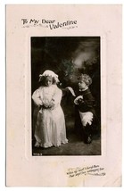 To My Dear Valentine Real Photo Postcard 1908 Davidson Bros 9083 Boy &amp; Girl - £19.30 GBP