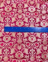 Indian Banarasi Brocade Fabric Pink &amp; Gold Fabric Wedding Dress Fabric -... - £6.00 GBP+