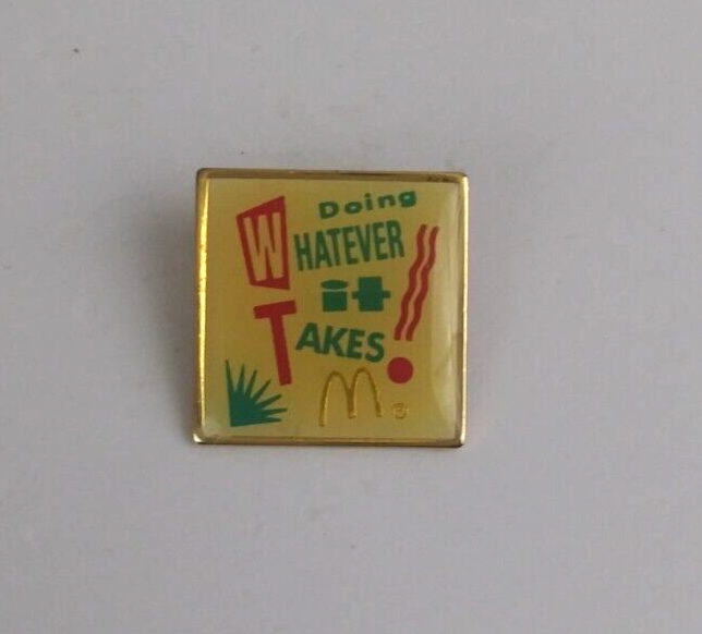Vintage McDonald&#39;s Doing Whatever It Takes! McDonald&#39;s Employee Lapel Ha... - $8.42