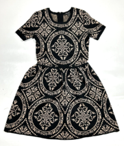 Romeo + Juliette Couture Black &amp; Beige Knit Dress Zip Up Size Medium Sup... - £21.66 GBP
