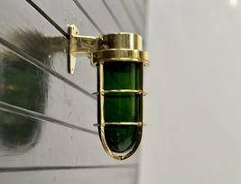 Decorative Fixture Industrial Brass Wall Mount Light - Green Glass Lot of 10 - $1,113.75