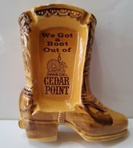 VTG We Got A Boot Out of Cedar Point Souvenir Ashtray Cowboy Boot Cerami... - $18.49