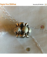 Genuine Pandora Forget Me Not White Agate .925 Sterling Silver Charm Ret... - $68.31 CAD