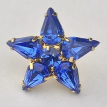Blue Star Pin Jeweled - $9.89