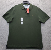 IZOD Heritage Polo Shirt Mens Large Green High Low Slit Pony Logo Collar Popover - £17.88 GBP