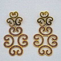 Rebecca Large Earrings from Louis XIV Collection in Rose Gold Plated Bronze - £188.34 GBP