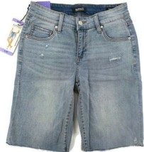 Buffalo David Bitton Womens Distressed Bermuda Shorts SZ 4/27 Blue Jeans NWT - £10.99 GBP