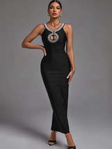 Elegant Sexy Black Maxi Bodycon Dress - £78.91 GBP