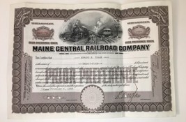 MAINE CENTRAL RAILROAD Company Stock Certificate 1940 - $10.00