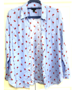 Ann Taylor L Women&#39;s Button Down LOVE LOCK L Long Sleeve Shirt Top Blouse - €12,79 EUR