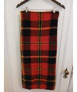 Vintage Red Black Tartan Plaid Stadium Blanket 46x69 Wool Acrylic Throw... - €37,25 EUR