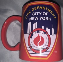 2008 FDNY Fire Department City Of New York Officially Licensed Red Coffee Mug - £7.57 GBP