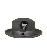Men Bruno Capelo Hat Australian Wool Rabbit Fur Look Felt Fedora RA763 Gray - $99.99