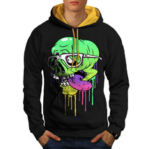 Wellcoda Swag Zombie Skull Mens Contrast Hoodie, Mask Face Casual Jumper - £31.46 GBP