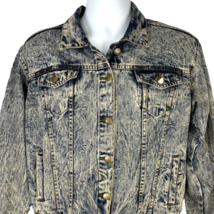 Nasty Gal Acid Washed Womens Retro Denim Trucker Jean Jacket size 6 US 10 UK - £22.63 GBP