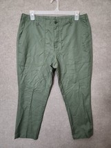 Bonobos Chino Pants Mens 36 Short 36x26 Green Linen Cotton - $39.47