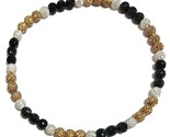 Crystal Rhinestone Shamballa Ball Beaded Baseball Necklace Vegas Gold Black - £16.60 GBP+