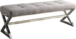 Lexicon Norrie Tufted Fabric Accent Bench, 48&quot; W, Gray - £174.00 GBP