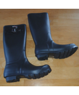 MISTY MOUNTAIN LADIES 15.5&quot; BLK WATERPROOF PVC MOLDED BOOTS-7-WORN 1-PLA... - $38.30 CAD