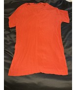 Madewell Women&#39;s Orange V-Neck Short Sleeve Top Size M Viscose Knit - €15,16 EUR