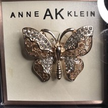 Anne Klein Rhinestone Butterfly Brooch NIB - $20.57