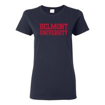 LS01 - Belmont University Bruins Basic Block Womens T-Shirt - Large - Navy - £19.10 GBP