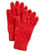 MSRP $25 Charter Club Solid Chenille Gloves Dark Red One Size - $5.98