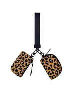 Dual Pouch Wallets Wristlet Keychain Brown and Black Leopard - $374.78 MXN