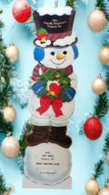 Large 28&quot; American Greetings Mechanical Hanging Snowman Christmas Card NOS - $15.29