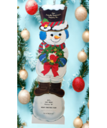 Large 28&quot; American Greetings Mechanical Hanging Snowman Christmas Card NOS - $15.29