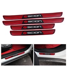 Brand New 4PCS Universal Scion Red Rubber Car Door Scuff Sill Cover Panel Step P - £11.76 GBP