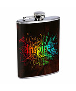 Inspire Rainbow Quote Em1 Flask 8oz Stainless Steel Hip Drinking Whiskey - $14.80