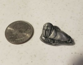 Vintage 1993 Walrus Lapel Pin Brooch Pewter C Made in USA - $9.27