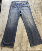 7 For All Mankind Straight Jeans Men&#39;s 34x32 Fraying Vintage USA  Baggy Y2K - $27.73